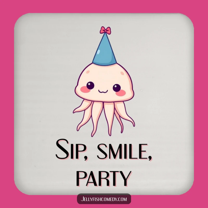 Funny Jellyfish Party Hat Coasters: Protect Surfaces With Fun