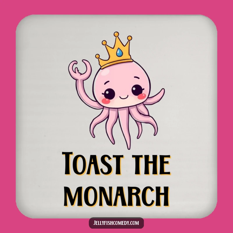 Funny Royal Jellyfish Drink Coasters: Regal Protection, Hilarious Decor, Funny Gift