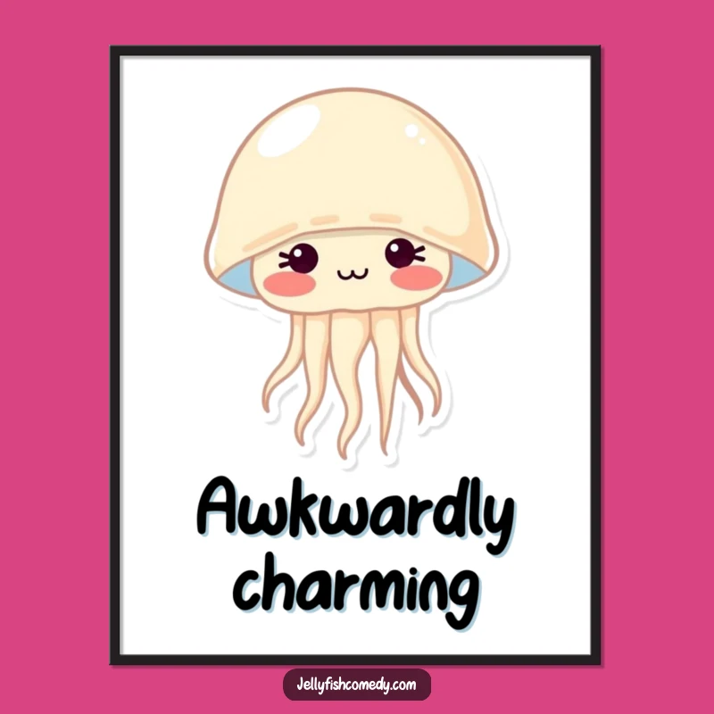 Funny Shy Jellyfish Blushing Poster: Add Sweetness to Your Walls