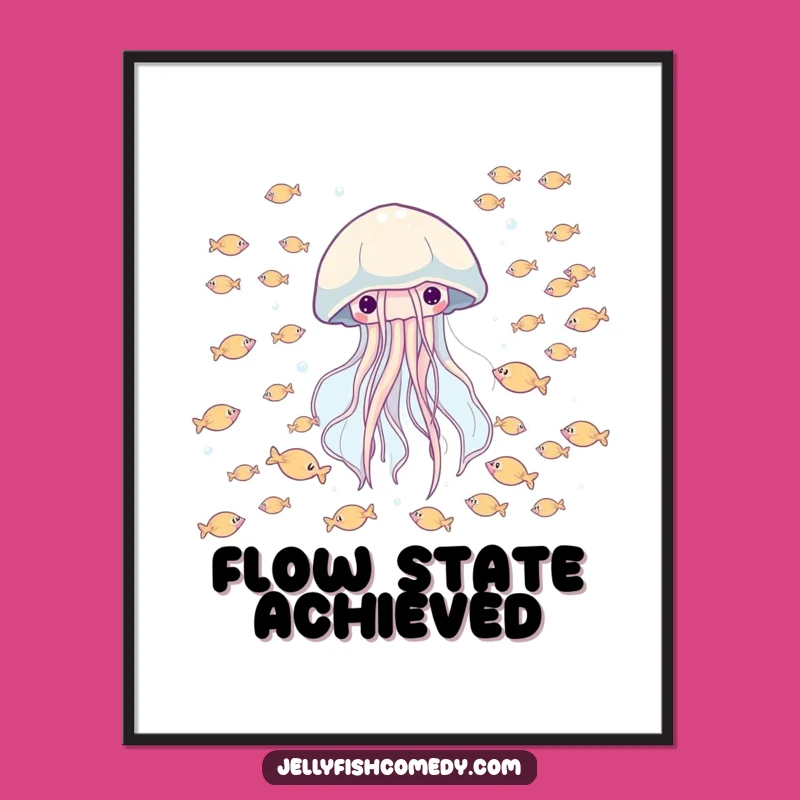Funny Jellyfish Fish Poster: Whimsical Ocean Art for Cheerful Walls