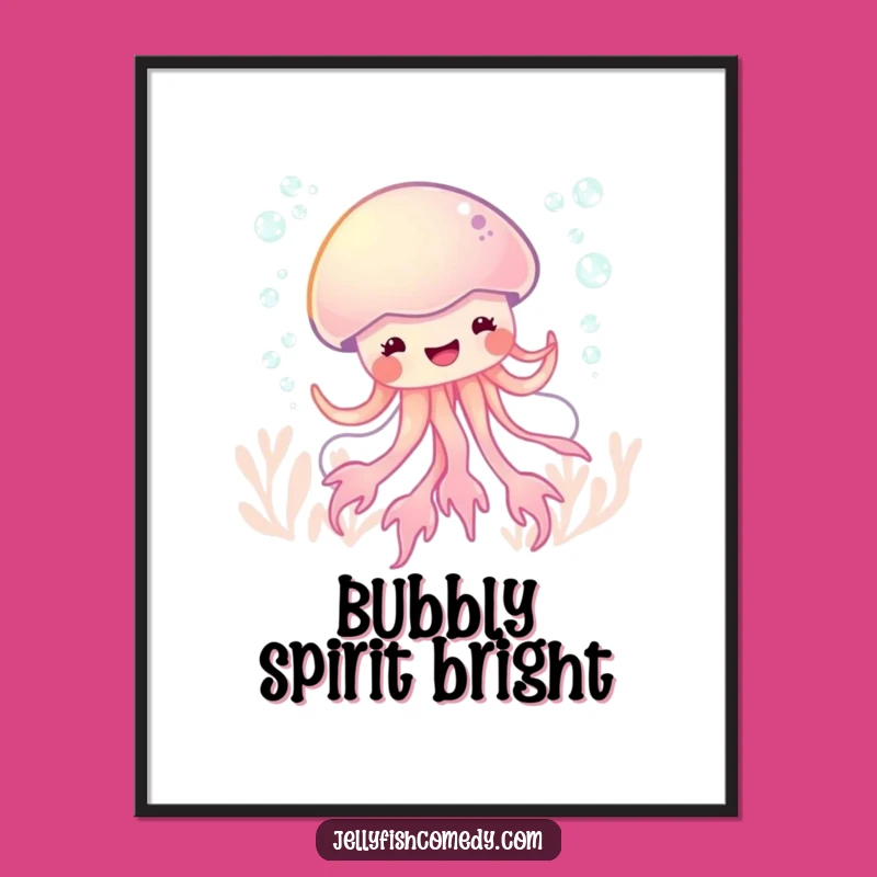 Funny Glee Jellyfish Dance Wall Art, Bubbly Sea Creature Poster, Home Decor Gift