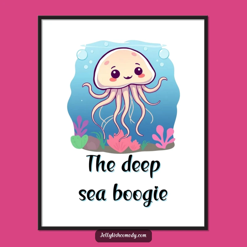 Funny Jellyfish Dance Poster - Whimsical Humorous Ocean Art Gift