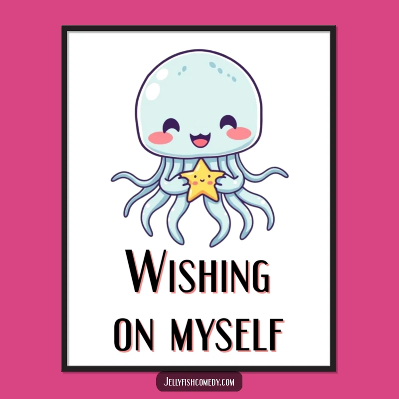 Funny Jellyfish Star Poster: Whimsical Art for Ocean and Star Lovers
