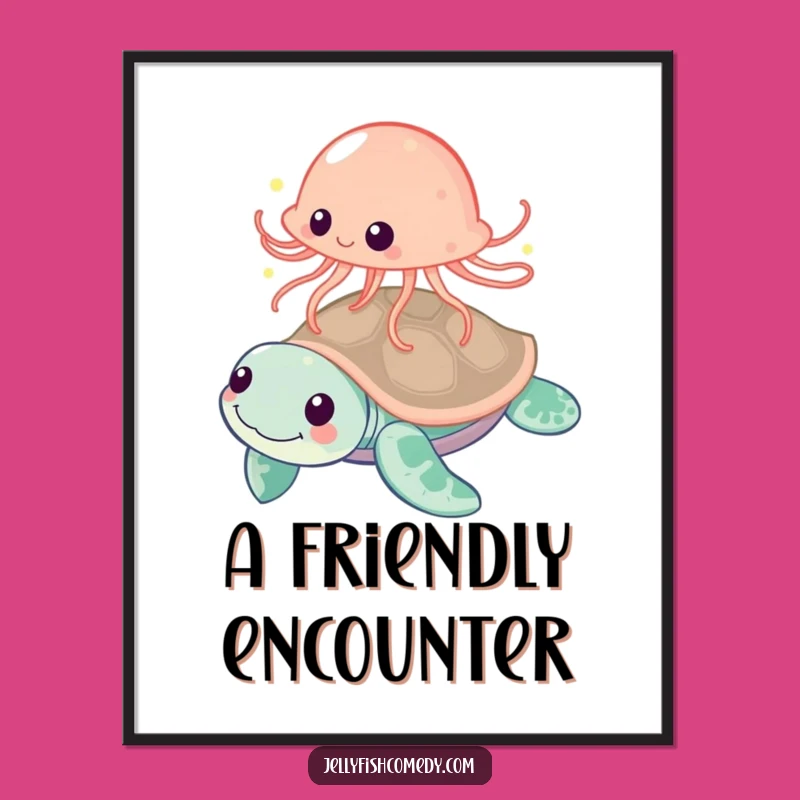 Funny Playful Jellyfish Poster: Decorate with Fun and This Hilarious Art!