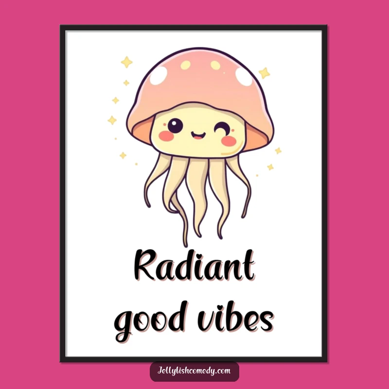 Kawaii Jellyfish Twinkling Poster - Adorable Wall Art for Magical Vibes