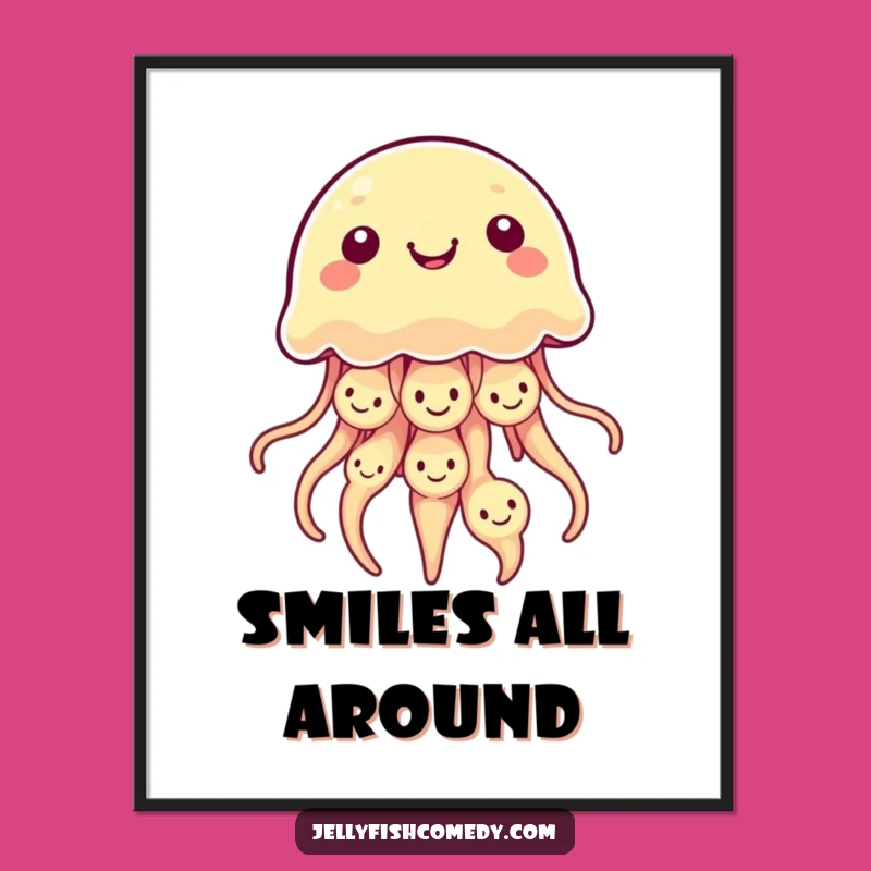 Funny Kawaii Jellyfish Poster: A Wall of Smiles!