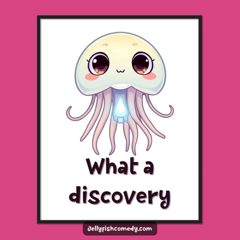 Funny Curious Jellyfish Poster: Decorate with Wonder and This Hilarious Art!
