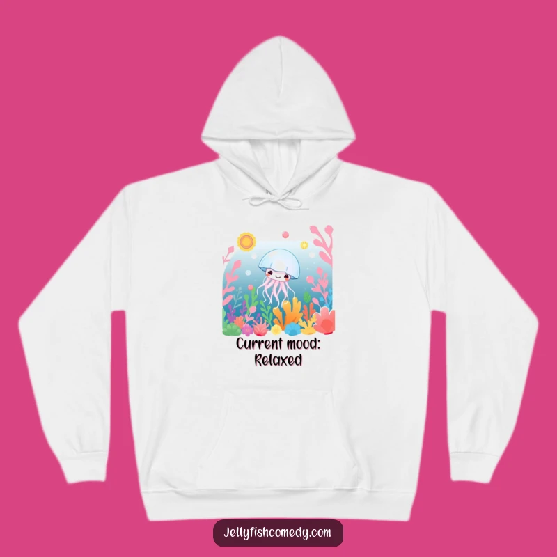 Cozy Funny Jellyfish Hoodie: Underwater Plants & Peaceful Humor