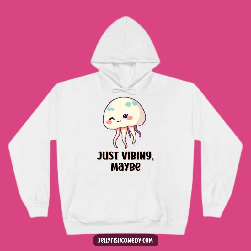 Funny Cozy Shy Jellyfish Hoodie, Warm Smiling Sea Creature Sweatshirt, Gift Idea