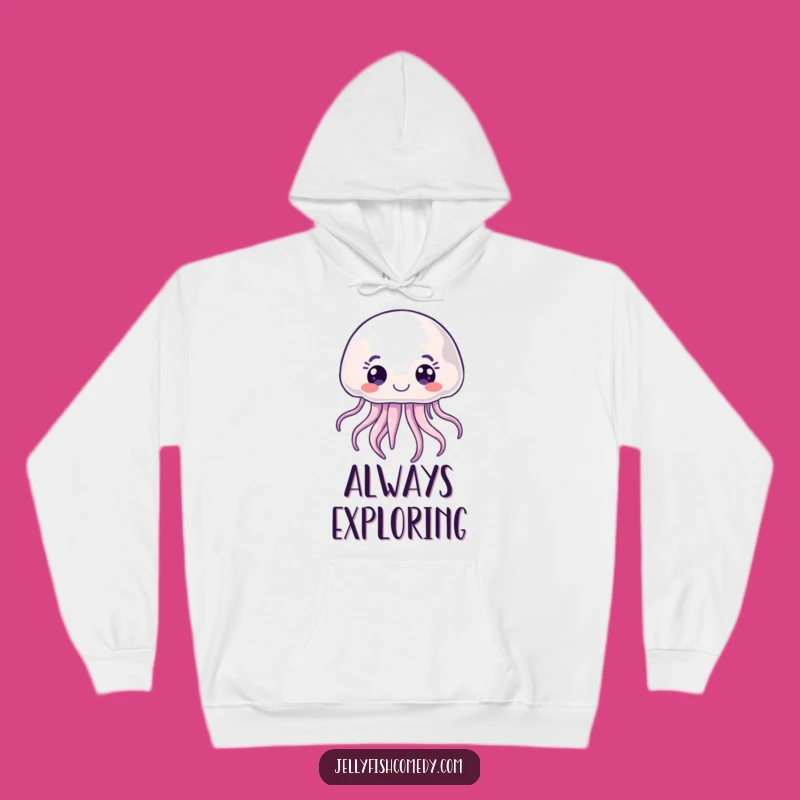 Funny Warm Joyful Jellyfish Hoodie, Curious Sea Creature Sweatshirt, Gift Idea