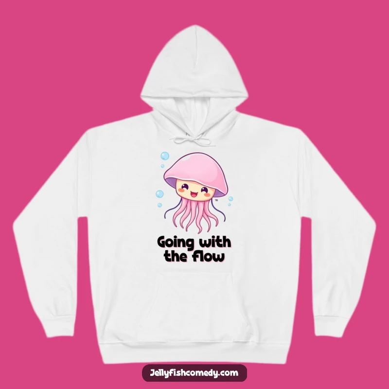 Funny Cozy Surprised Jellyfish Hoodie, Blown by Current Sweatshirt, Gift Idea