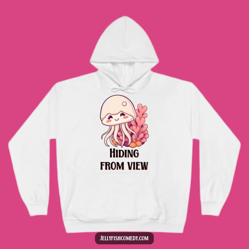 Funny Shy Jellyfish Hoodie: Cozy Comfort with Adorable Ocean Humor, Great Gift!