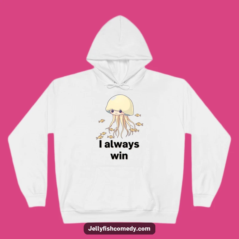 Funny Jellyfish Fish Chase Hoodie: Cozy Cartoon Apparel for a Hilarious Winter Gift
