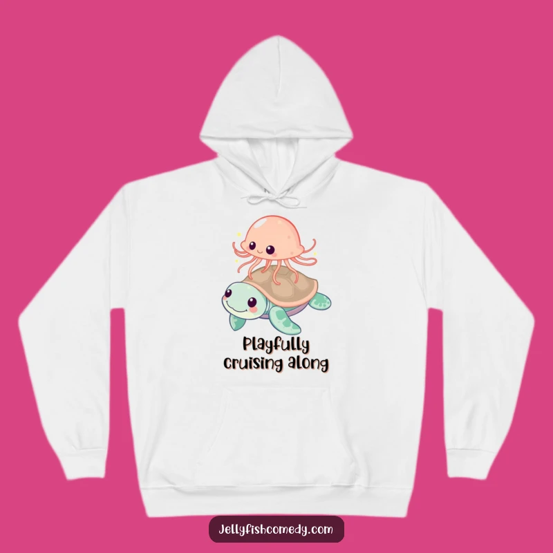 Funny Playful Jellyfish Hoodie: Stay Cozy with This Hilarious Friendship!