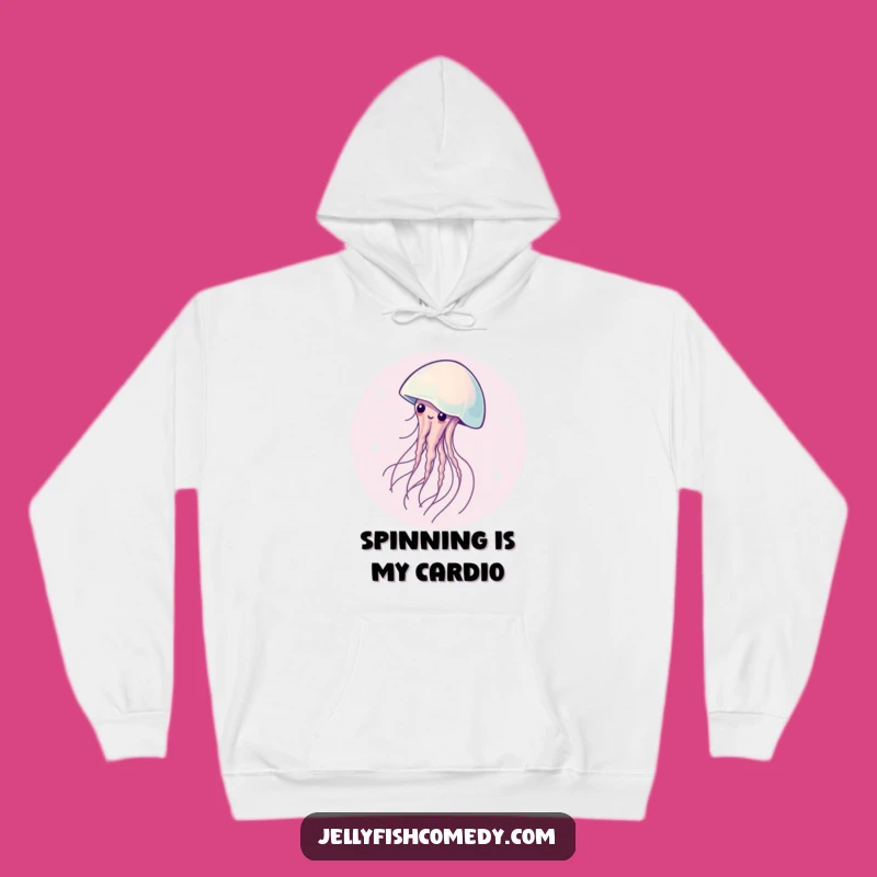 Graceful Jellyfish Spinning Hoodie: Wrap Yourself in Calm and Humor