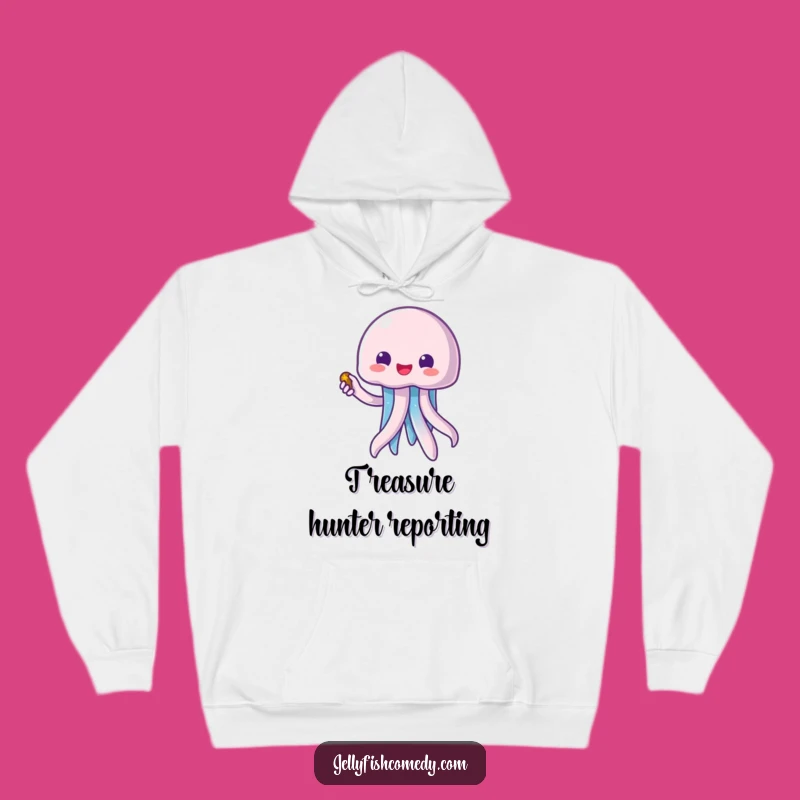 Cozy Funny Kawaii Jellyfish Treasure Hunter Hoodie - Warm & Hilarious Gift
