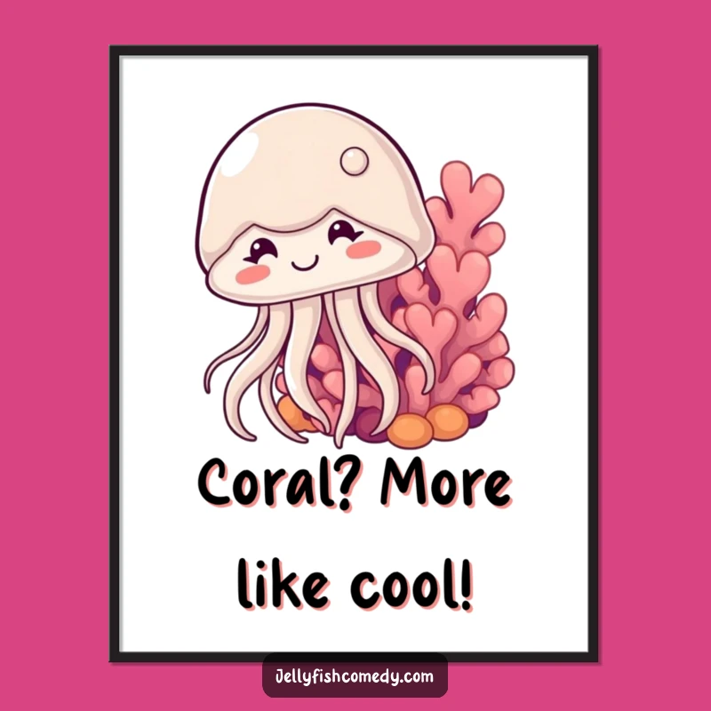 Funny Free Printable Shy Jellyfish Wall Art Cute Downloadable Decor