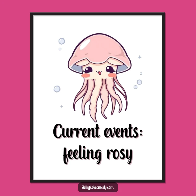 Funny Free Printable Surprised Jellyfish Wall Art Cute Downloadable Decor