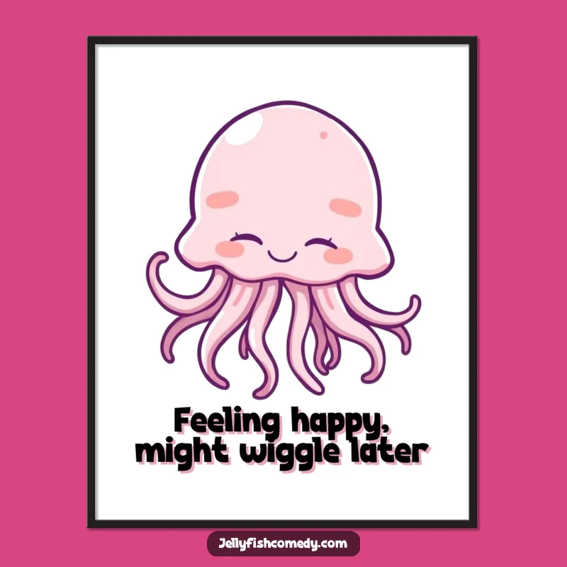 Free Printable Giggling Jellyfish Wall Art - Funny Under the Sea Downloadable Decor