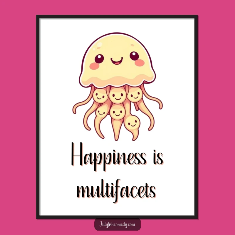 Free Printable Kawaii Jellyfish Art - Multiple Smiles Decor, Downloadable Wall Art