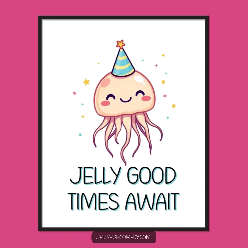 Free Printable Wall Art: Funny Jellyfish Party Hat Downloadable Decor for Whimsy