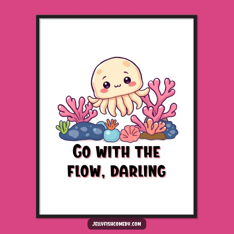 Funny Free Printable Jellyfish Wall Art - Coral Peek Downloadable Ocean Decor