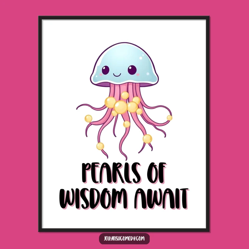 Funny Free Printable Jellyfish Wall Art - Glowing Pearl Decor
