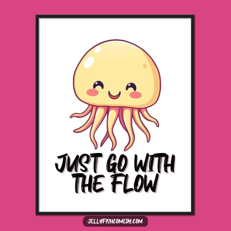 Free Printable Cheerful Jellyfish Wall Art - Funny Downloadable Decor for Your Home