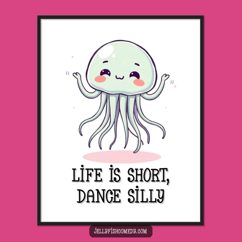 Free Printable Dancing Jellyfish Wall Art - Funny Under the Sea Downloadable Decor