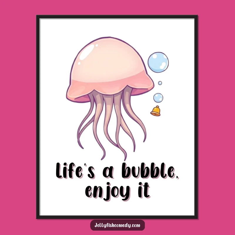 Free Printable Wall Art: Amusing Jellyfish Bubble Play - Funny Downloadable Decor