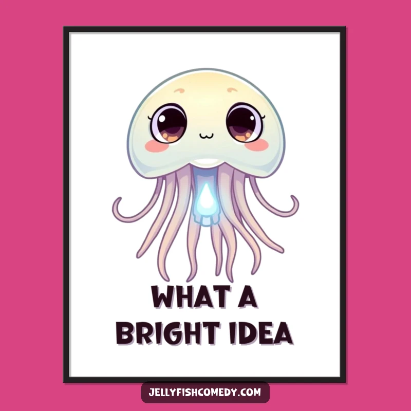 Free Printable Curious Jellyfish Wall Art - Glowing Plankton Downloadable Enchantment