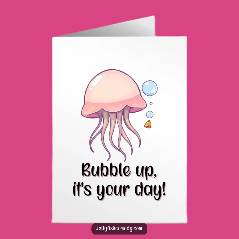Free Printable Birthday Card: Funny Jellyfish Bubble Bounce - Downloadable Humor Gift