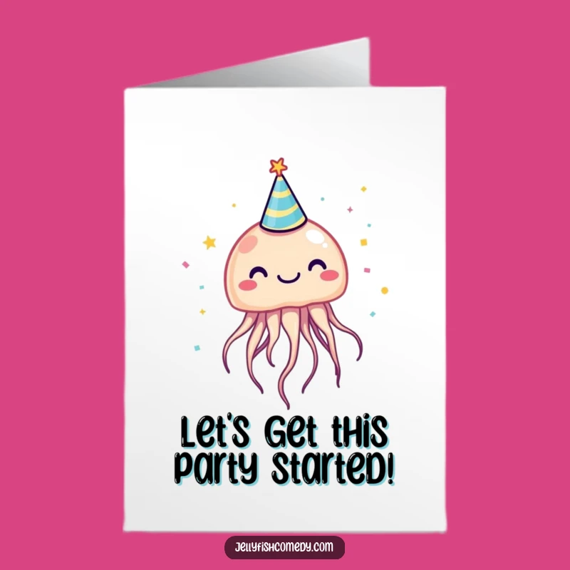 Free Printable Birthday Card: Funny Jellyfish Party Hat Downloadable Gift for Laughs