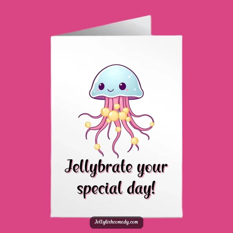Free Printable Jellyfish Birthday Card - Glowing Pearl Gift Download