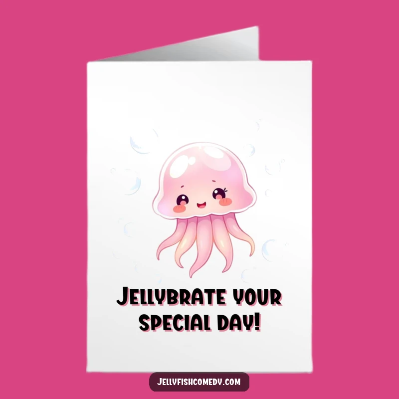 Free Printable Jellyfish Birthday Card - Whimsical Floating Bubbles Downloadable Greeting