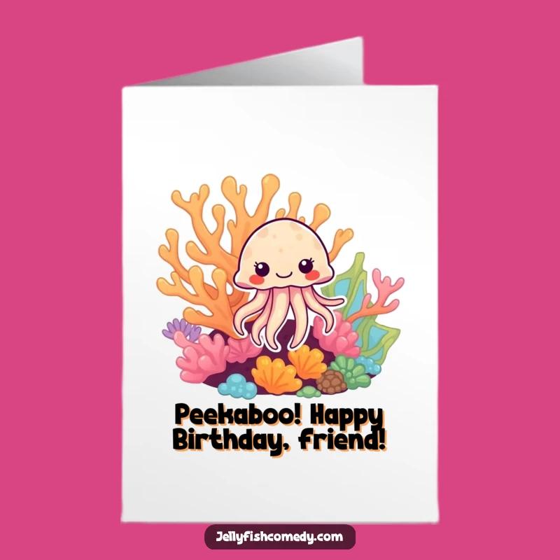 Free Printable Birthday Card: Curious Jellyfish Design for a Whimsical Downloadable Gift