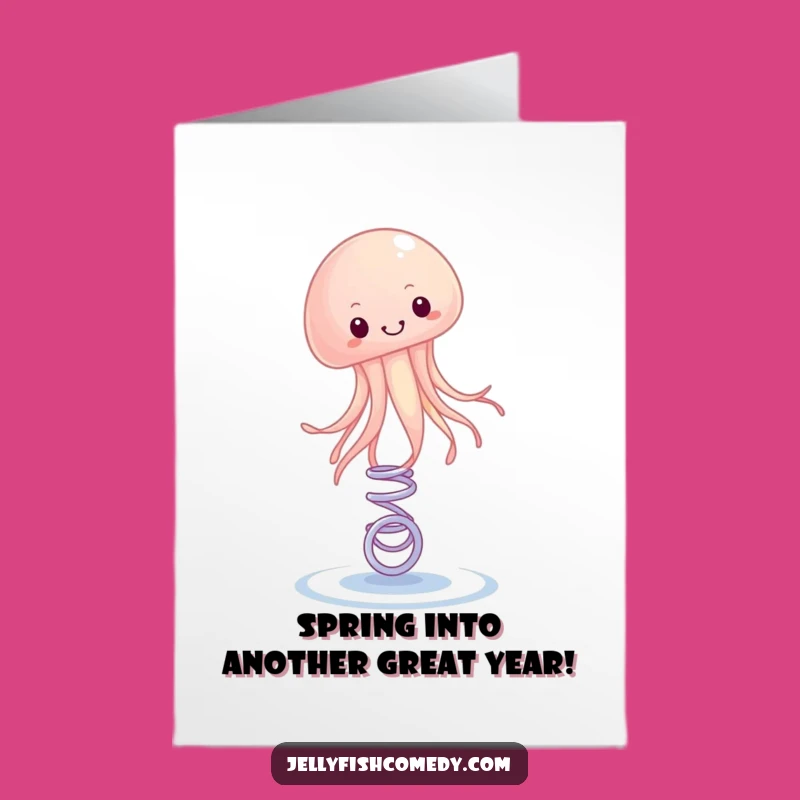 Free Printable Bouncing Jellyfish Birthday Card - Hilarious Downloadable Gift for Friends