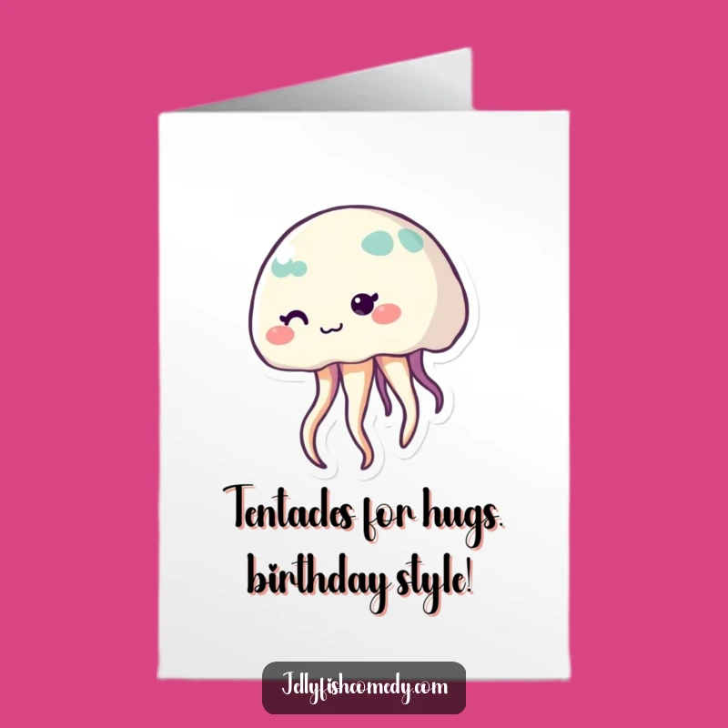Free Printable Shy Jellyfish Birthday Card - Cute & Funny Downloadable Greeting