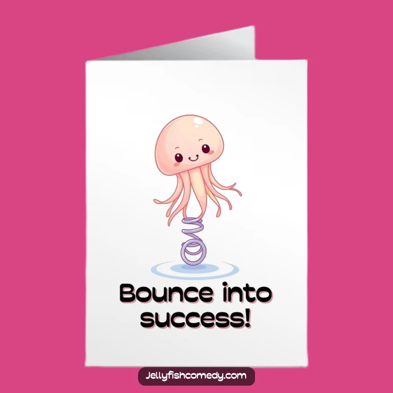 Free Printable Bouncy Jellyfish Congratulations Card - Energetic Downloadable for Success