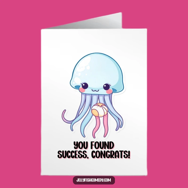 Free Printable Congrats Card: Calm Jellyfish Shell Treasure - Downloadable Sweet Gesture