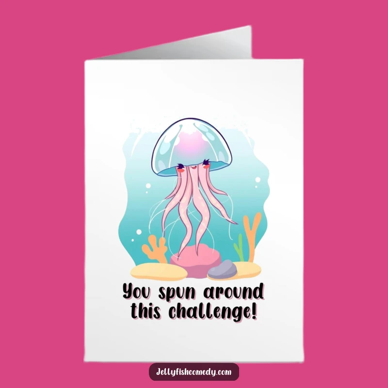 Free Printable Congrats Card: Flowing Jellyfish Design for a Peaceful Downloadable Gift