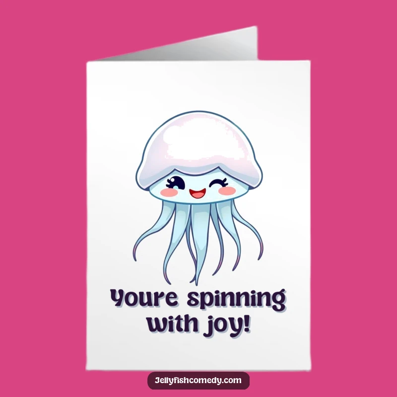 Free Printable Congratulations Card: Winking Jellyfish for a Spirited Downloadable Greeting
