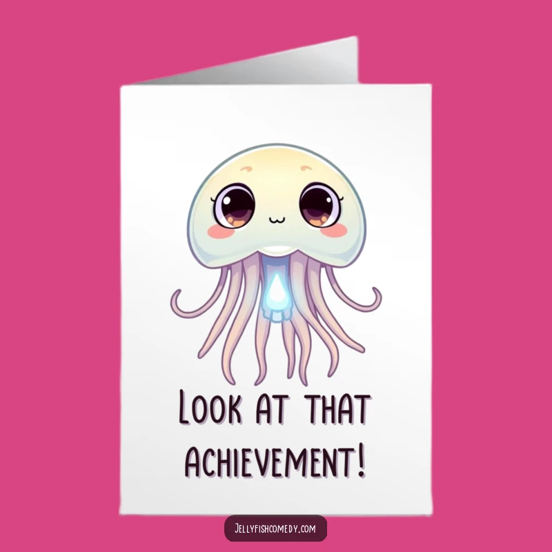 Free Printable Curious Jellyfish Congratulations Card - Glowing Plankton Downloadable Discovery