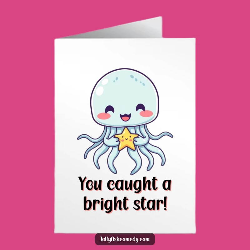 Free Printable Congrats Card: Jellyfish & Star - Magical Downloadable for Celebrating Brilliance!