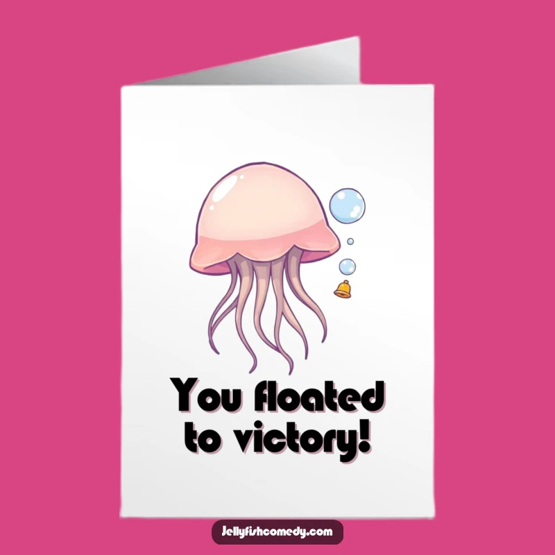 Free Printable Congrats Card: Jovial Jellyfish Bubble Fun - Downloadable Celebration