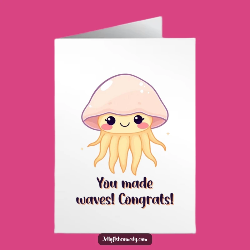 Free Printable Congrats Card: Kawaii Jellyfish Celebration Funny Gift