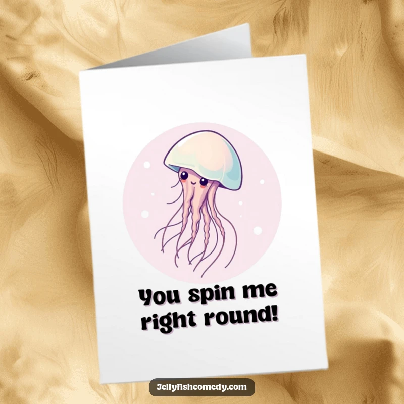 Free Printable Congratulations Card: A jellyfish gracefully spinning, symbolizing smooth success and elegant achievements.