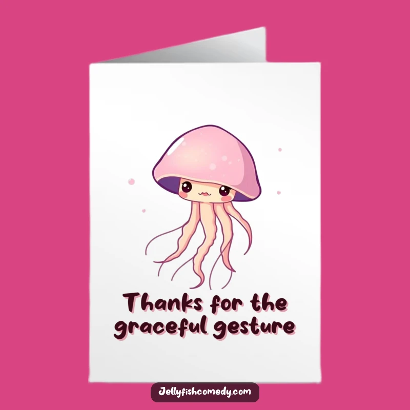 Free Printable Dancing Jellyfish Thank You Card - Artistic Downloadable for Appreciation