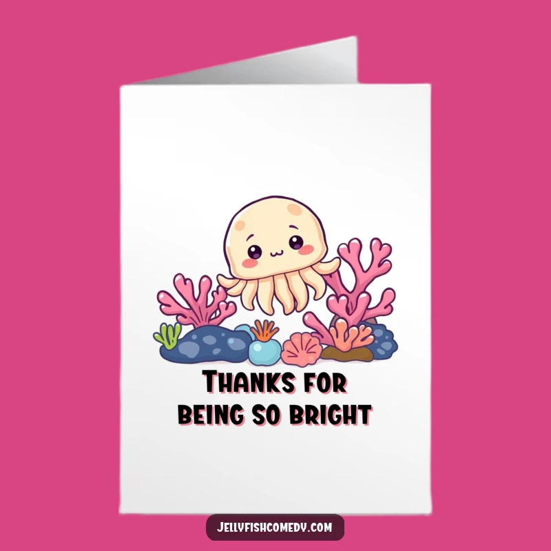 Free Printable Funny Jellyfish Thank You Card - Coral Reef View DIY