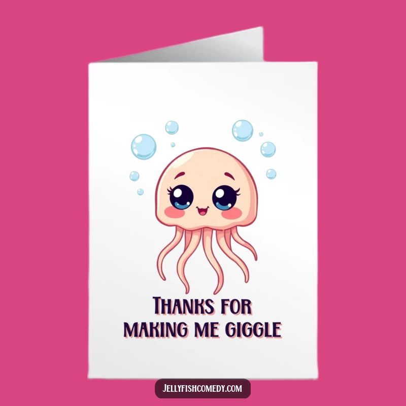 Free Printable Funny Thank You Card: Giggling Jellyfish for a Lighthearted Downloadable Gift